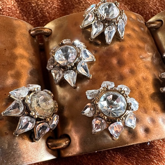 JCrew Hammered Rhinestone Starburst Cuff - Picture 4 of 4